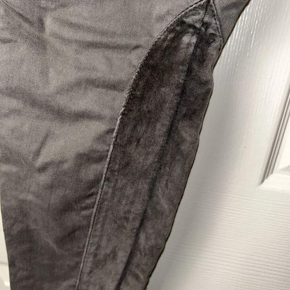 Anthropologie Pilcro Gray Zipper Velvet Moto Straight Leg Ankle Jeans Size 4
